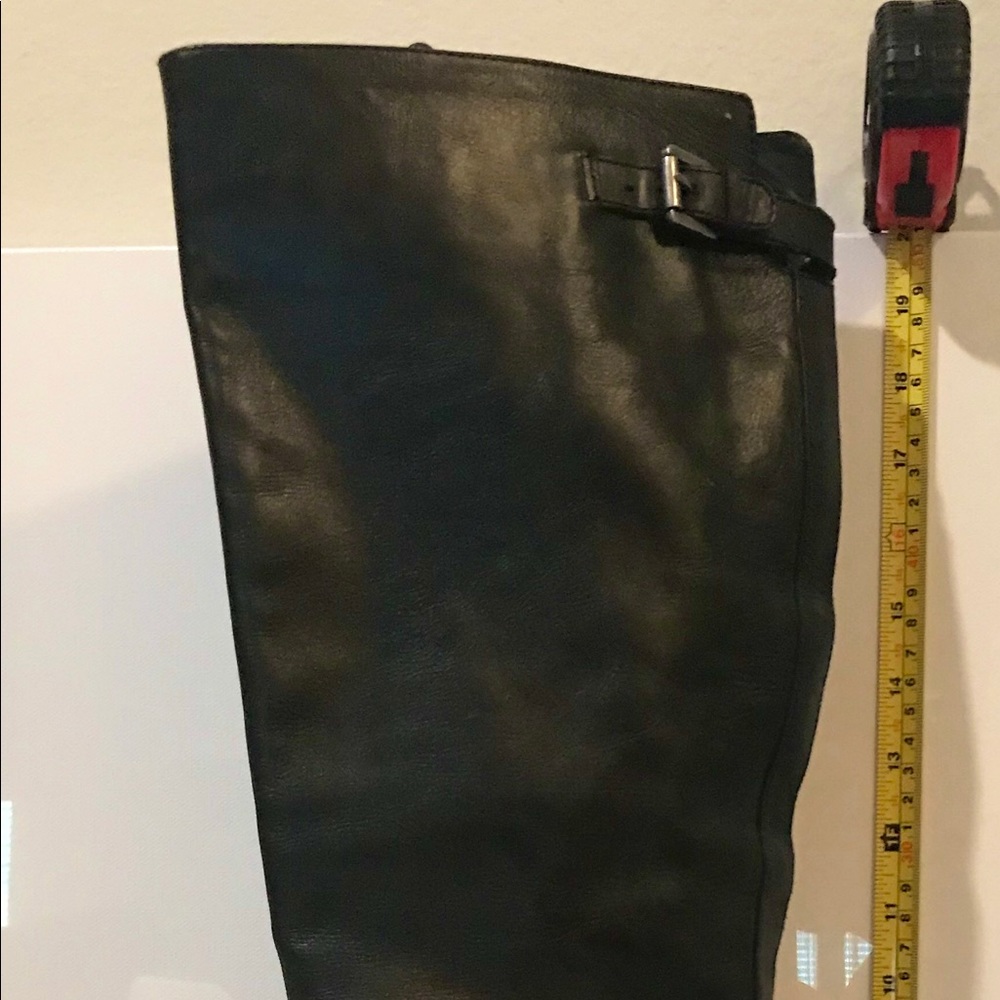 Black Tall Leather Boot - Picture 3 of 7